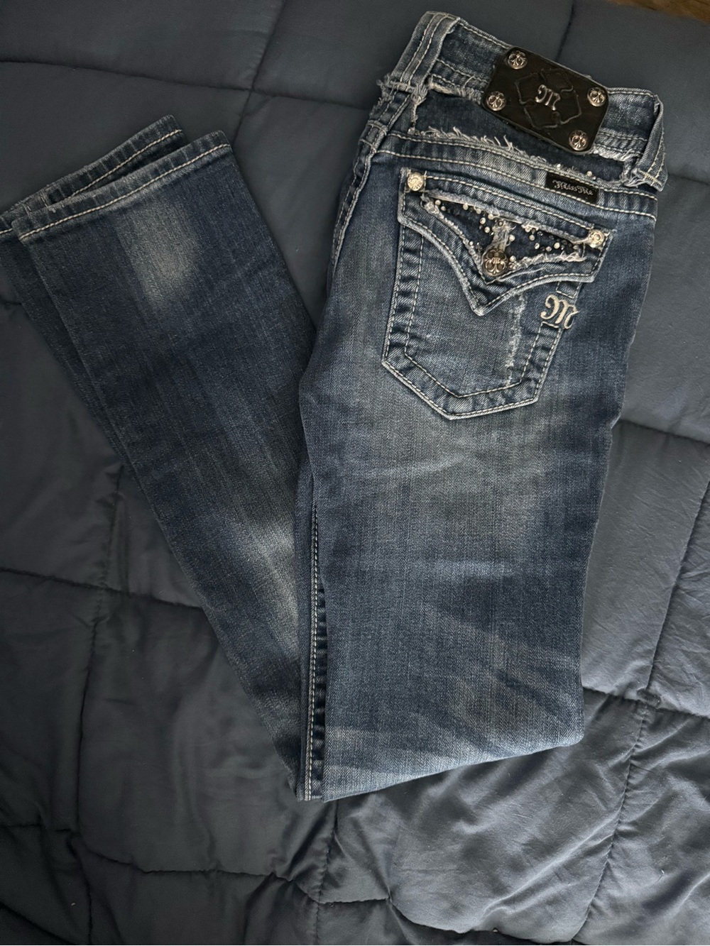 Miss Me Distressed Medium Wash Jeans - Picture 9 of 15
